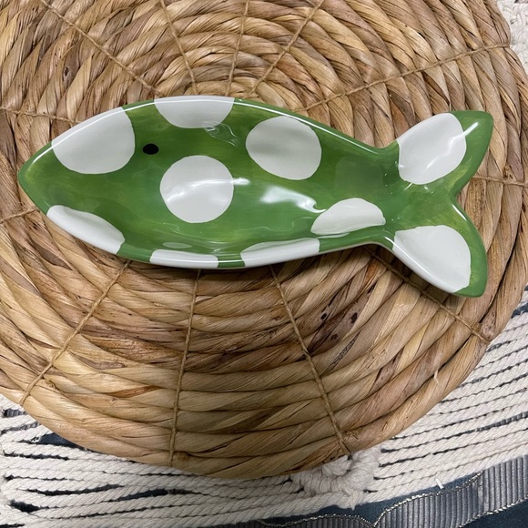 Three 3 Mud Pie polka dot fish dipping dishes. - Picture 4 of 5